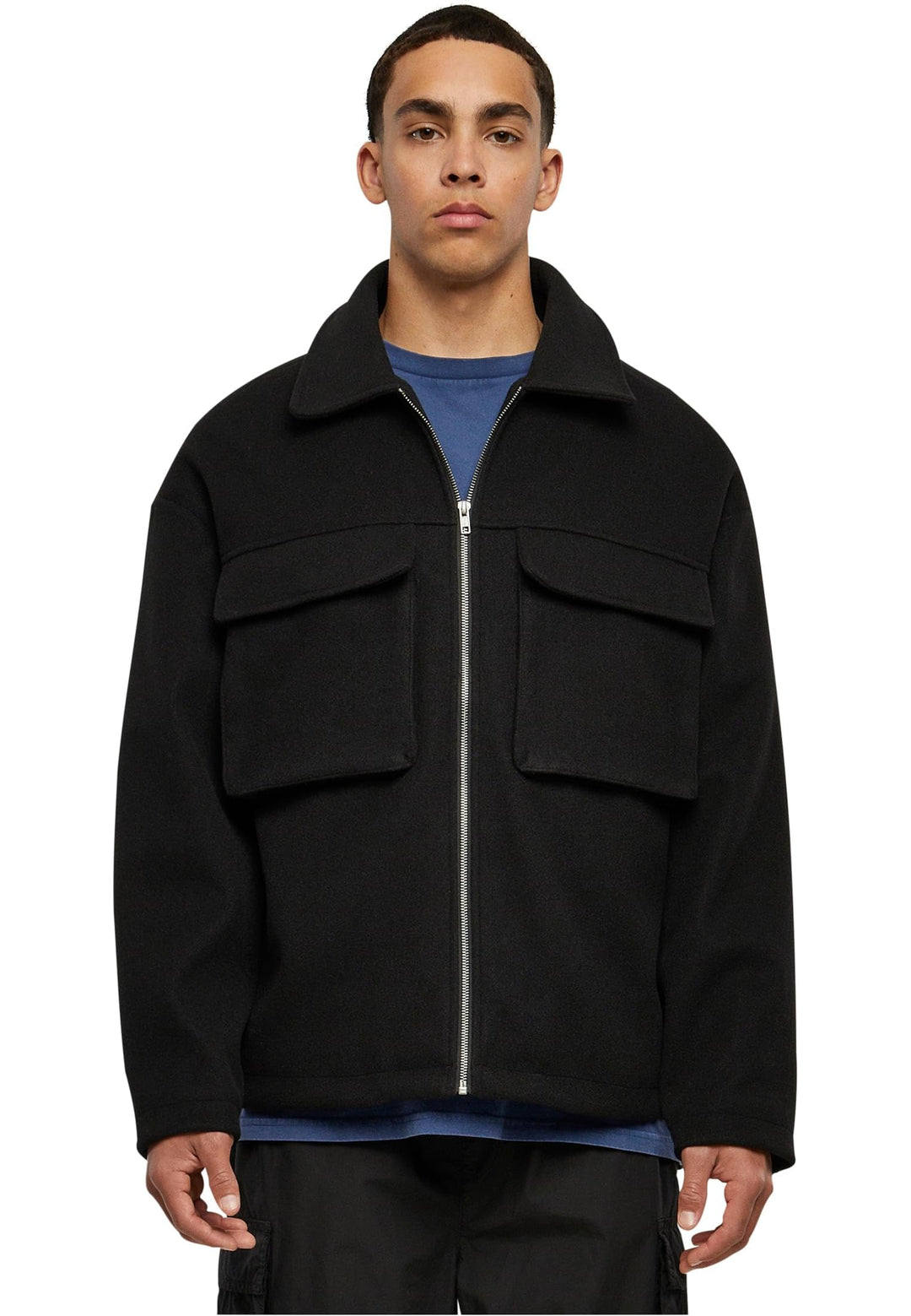 Urban Classics Herren Big Pocket Blouson Jacke XL Schwarz, XL Schwarz