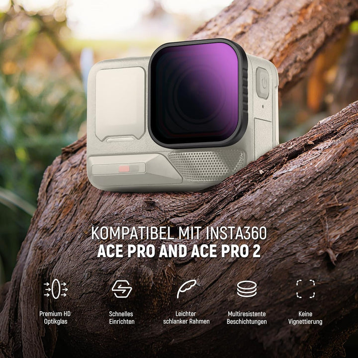 NEEWER 4er ND CPL Filter Kompatibel mit Insta360 Ace Pro/Ace Pro 2, ND8/PL ND16/PL ND32/PL ND64/PL P