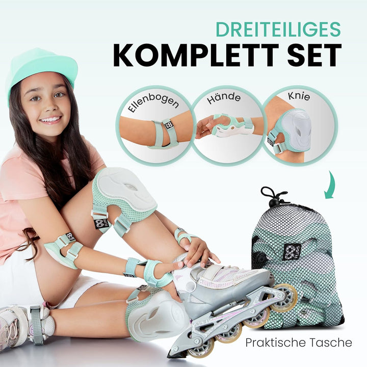 99FLIPS Knieschoner Kinder Set [6er] GS-zertifiziert vom TÜV Rheinland - Ellenbogen und Handschoner