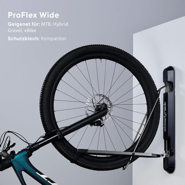 Steadyrack Fahrradhalterung – Schwenkbare Wandhalterung für Mountainbikes, Trägt 35 kg, Für 20"-29"