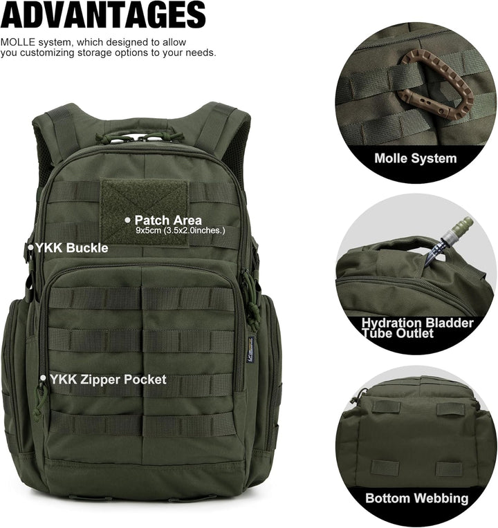 Mardingtop 25L/28L/40L Militär Rucksack Herren Arbeit für Taktischer Assault Wandern Reisen Outdoor