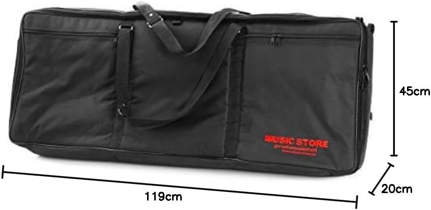 MUSIC STORE KC-02 II Keyboardtasche, 114x42x15cm, Schwarz, Nylon, 20mm Polsterung, Zubehörfach, Stab