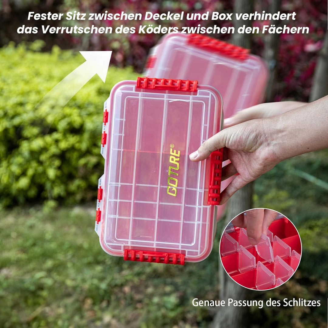 Goture Tacklebox,Kleinteilebox Angeln,Tackle Box Angeln,Köderbox,Angelbox kiste koffer，Angelzubehör