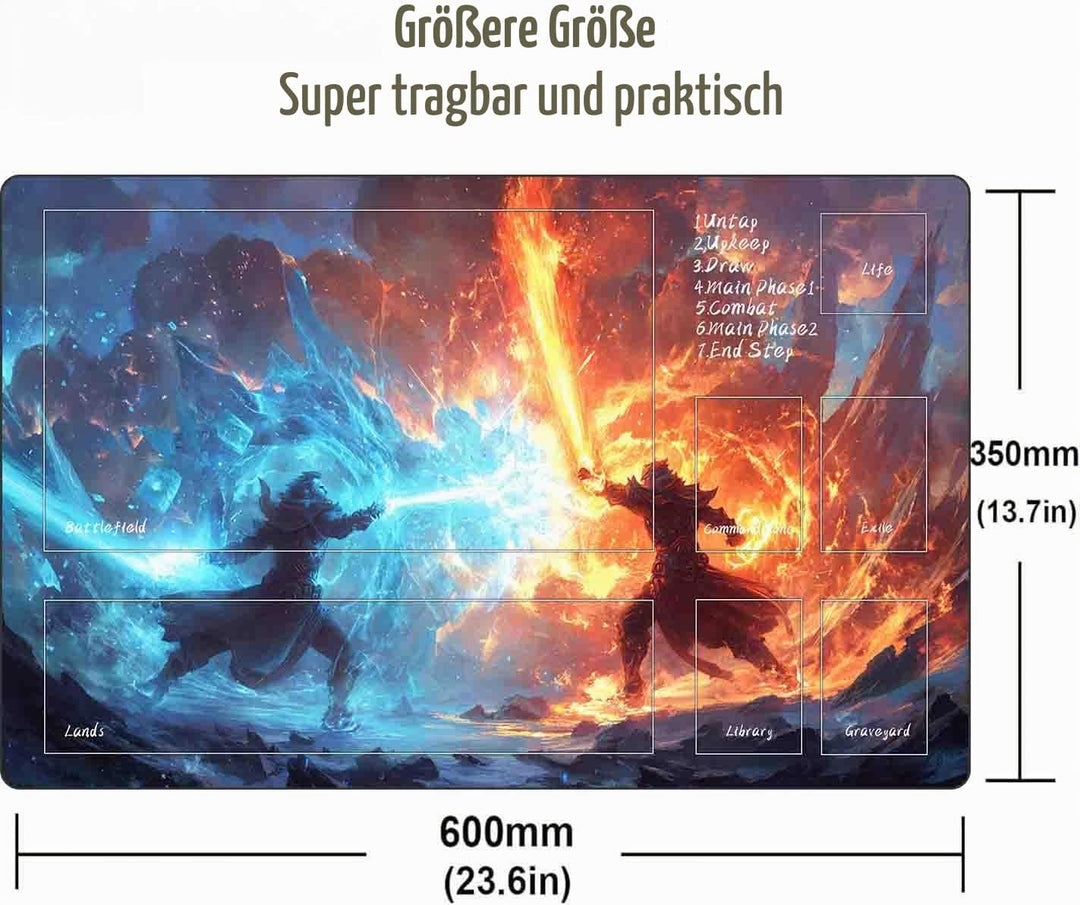 TCG MTG Spielmatte 24 × 14 - Premium-Spielmatte mit genähtem Rand mit glatter Stoffoberfläche und ru