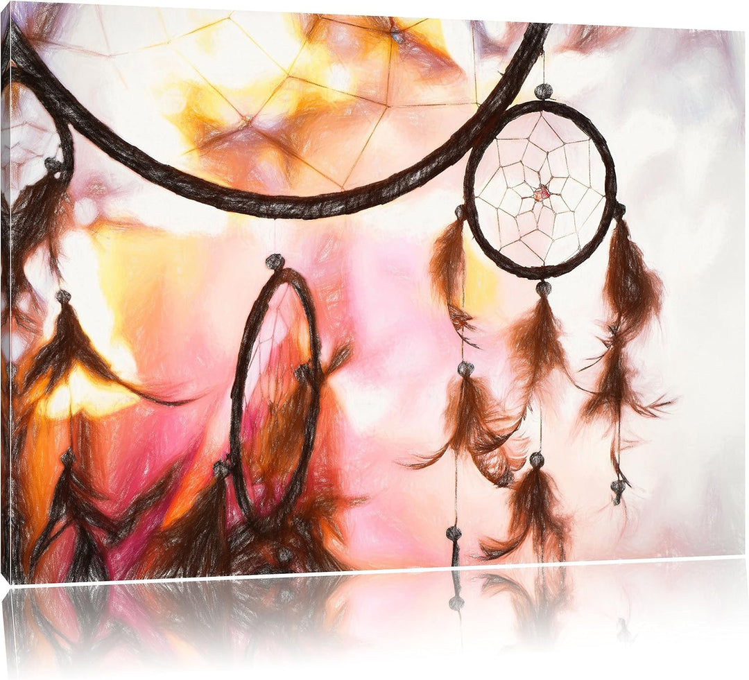 Pixxprint Traumfänger als Leinwandbild/Grösse: 100x70 / Wandbild/Kunstdruck/fertig bespannt, 100x70