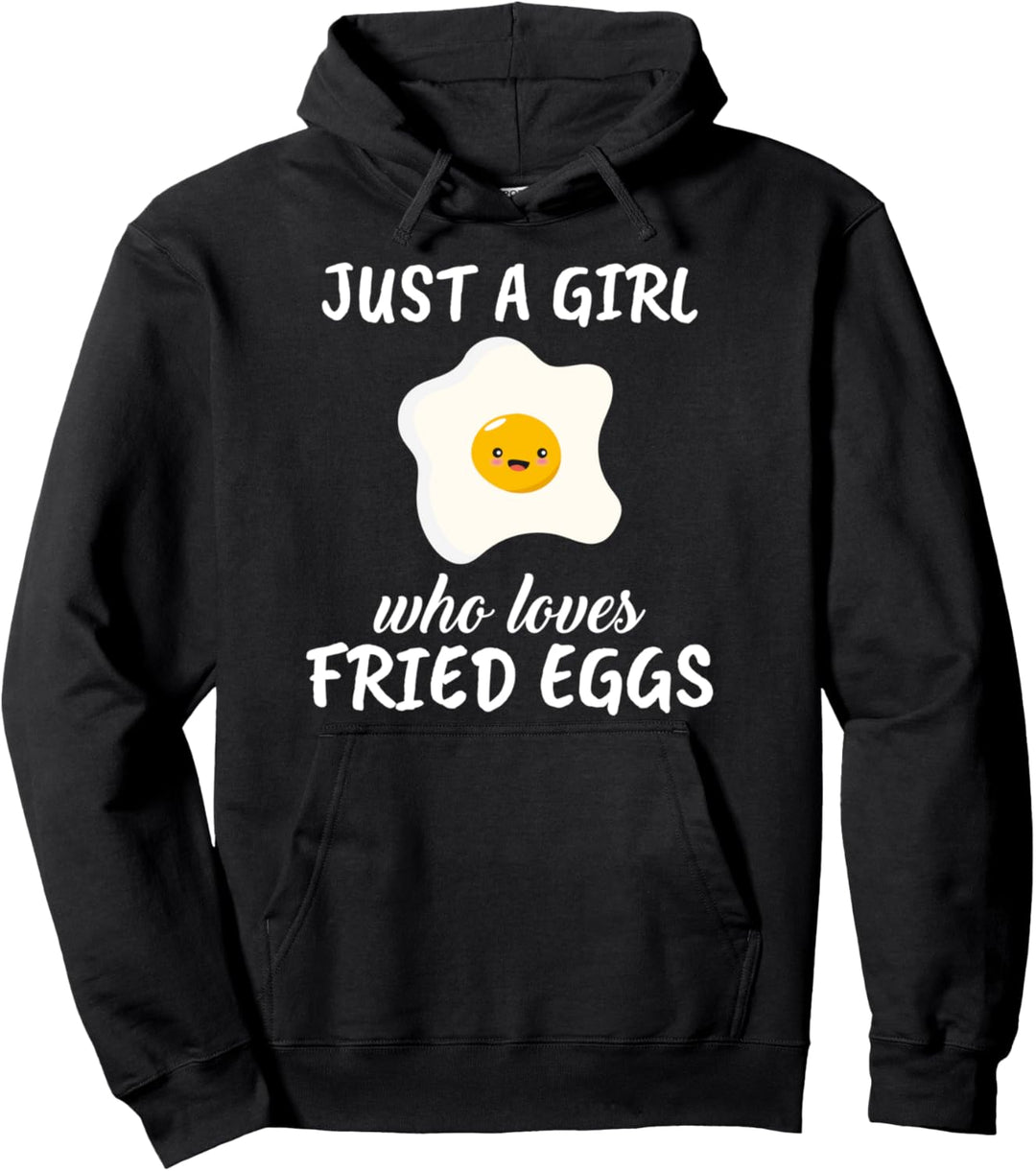 Damen Just A Girl Who Loves Fried Eggs Kleidung Spiegeleier Pullover Hoodie