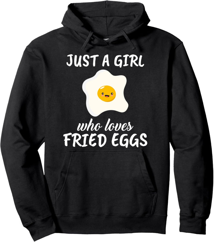 Damen Just A Girl Who Loves Fried Eggs Kleidung Spiegeleier Pullover Hoodie
