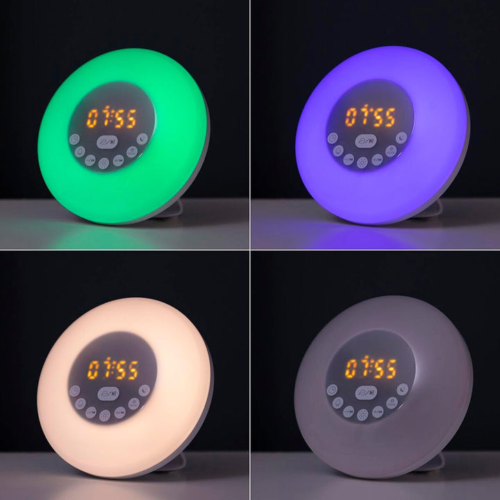 InnovaGoods Aufladbarer Sonnenaufgangswecker mit Lautsprecher Sunrilk, Weiss