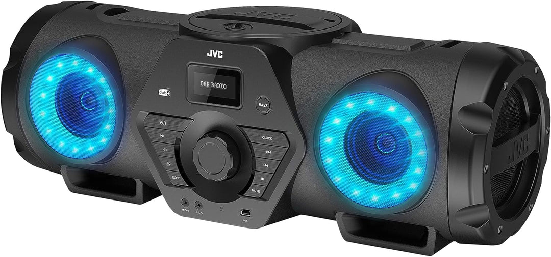 JVC Boomblaster RV-NB300DAB, 2 x 30 Watt, DAB+, UKW, Bluetooth, CD, USB, Line-In, Gitarren- & Mikrof