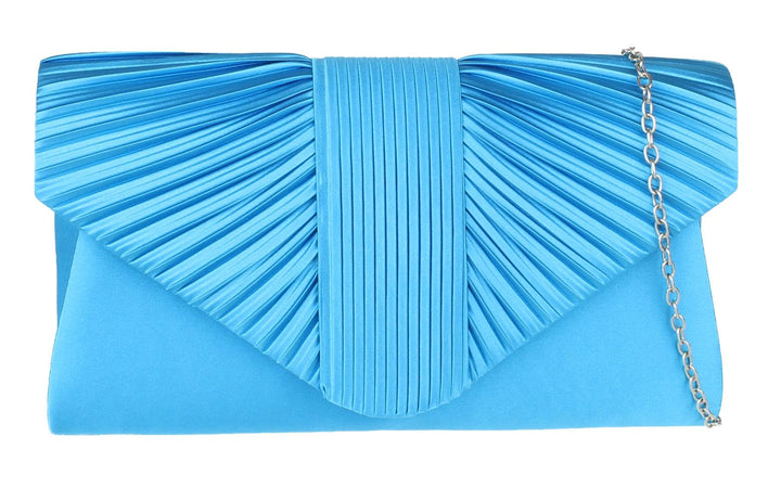 Girly Handbags Plissee-Clutch für Damen aus Satin Blau, Blau