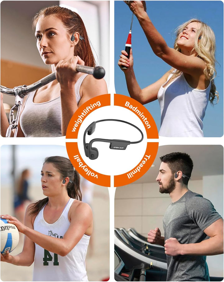 SANOTO Knochenschall Kopfhörer, Open Ear Kopfhörer Bluetooth 5.3, 8 Stunden Akkulaufzeit, Bone Condu