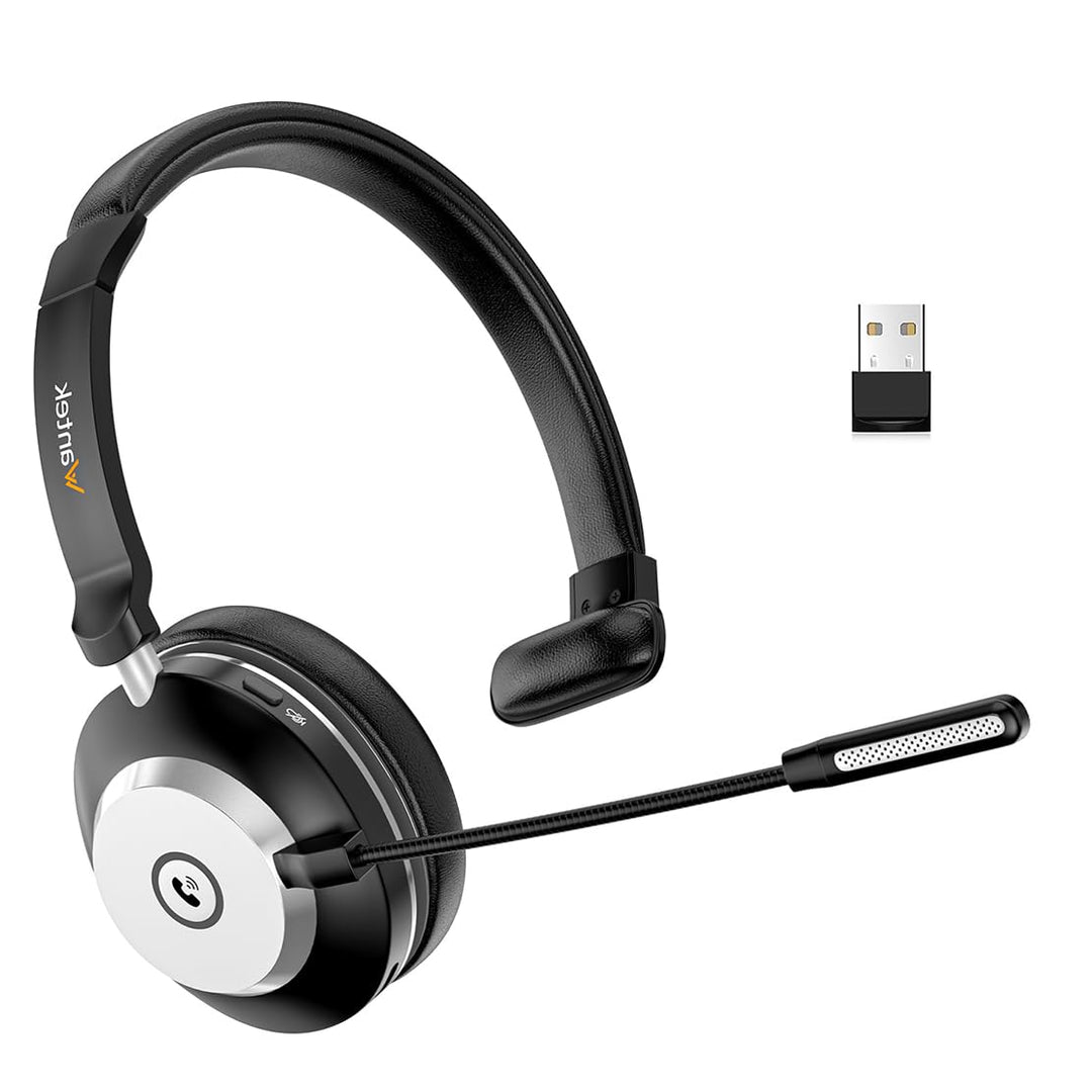 Wantek Wireless Bluetooth Headset mit Mikrofon inkl. Geräuschunterdrückung, kompatibel mit Windows,