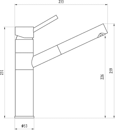 'aquaSu® Einhandmischer Barca für Spüle mit Geschirrbrause Niederdruck, 1 Stück, chrom, 78070 4 Barc