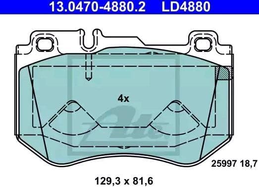 ATE 13.0470-4880.2 Bremsbeläge