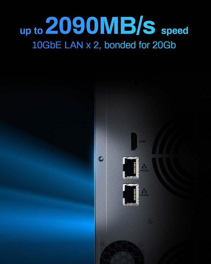 TERRAMASTER T9-500 Pro NAS Speicher - 9Bay Core i7 1255U 10 Kerne 12 Threads CPU, 16GB DDR5, 10GbE X