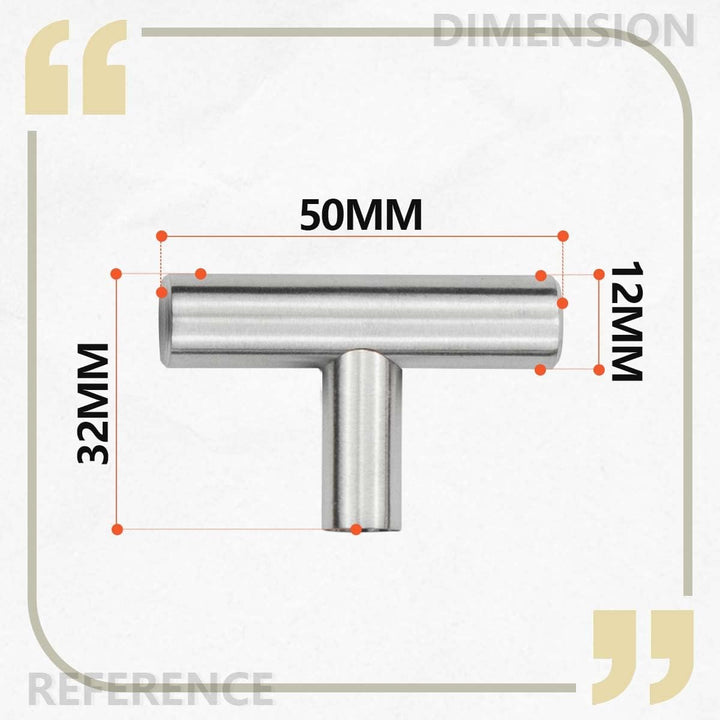Bwintech 24 Pcs 50MM gebürstetes Nickel Schrank Pull Griffe Küche T Bar Griffe, Edelstahl, Ideal für