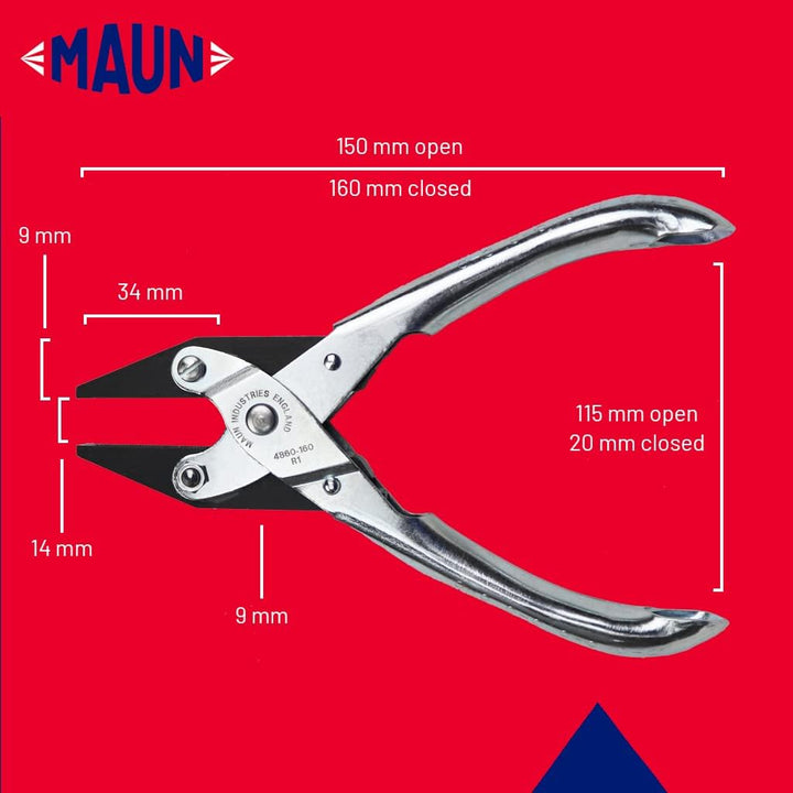 Maun mau4860160 flach lang und Spitzzange Gezackte Backen mit V-Schlitz 160 mm, Gezackte Backen mit