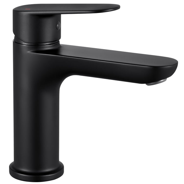 CECIPA Wasserhahn Bad Schwarz, Waschtischarmatur mit Auslauf Höhe 10cm, Schwarz