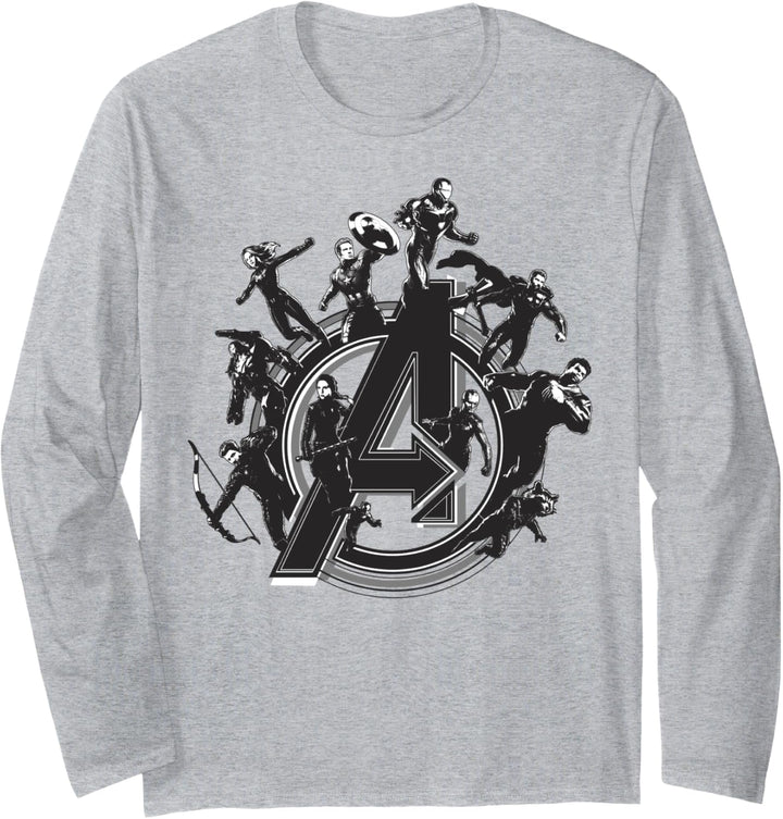 Marvel Avengers Endgame Flying Heroes Logo Langarmshirt