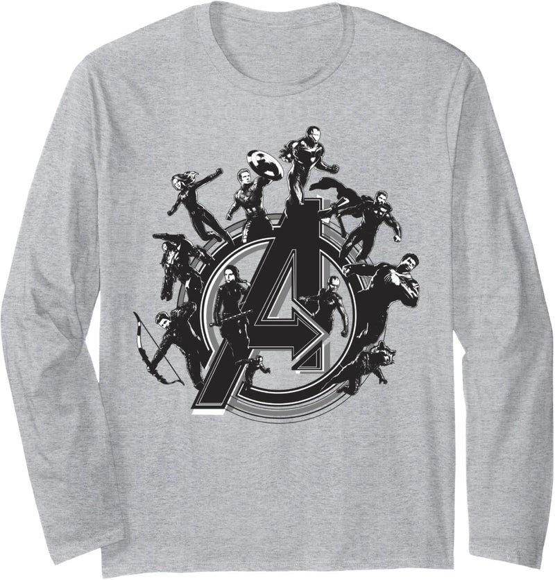 Marvel Avengers Endgame Flying Heroes Logo Langarmshirt