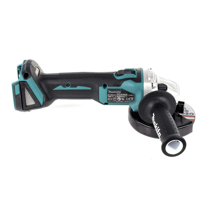 Makita DGA 504 Z 18 V Li-Ion Akku 125 mm Winkelschleifer Solo - nur das Gerät, ohne Akku, Lader, Kof