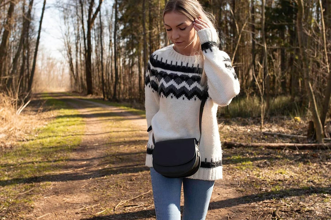Gusti Umhängetasche Leder - Elenor Damen Handtasche Ledertasche Schultertasche Leder