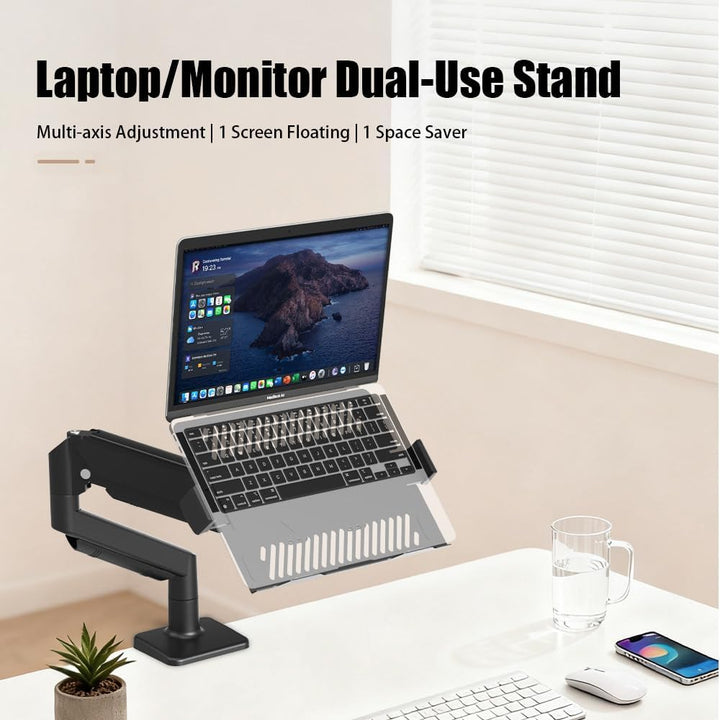 Laptop Arm,2-In-1 Monitorhalter Mit Laptopablage, Belastbar Bis 10 Kg,Verstellbarer Laptoparm,Kompat