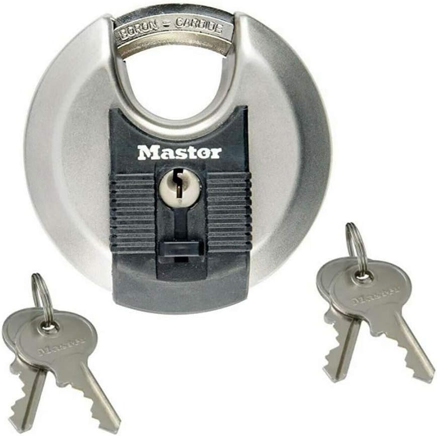 Master Lock LKM40 Vorhängeschlösser mit Schlüssel, Schwarz, Edelstahl, Small 1er-Pack Small, 1er-Pac