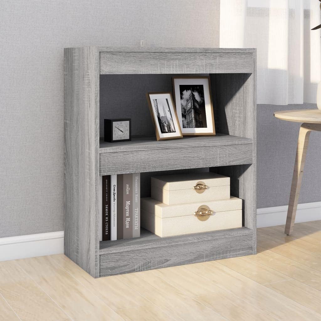 WIFESE Bücherregal Raumteiler 60x30x72 cm 2 Fächer Holzregal Regal für Büro Arbeitszimmer Wohnzimmer