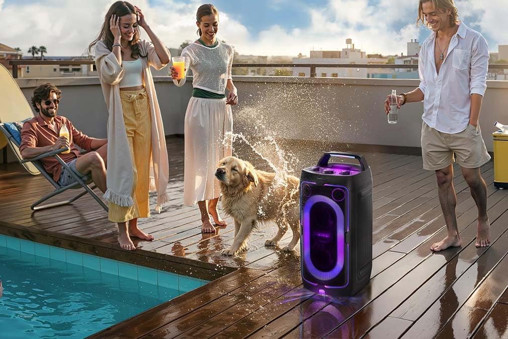 Samsung Sound Tower MX-ST40F/ZG Bluetooth Lautsprecher, Grosse Partybox & Musikbox mit Akku, 12 h Ak