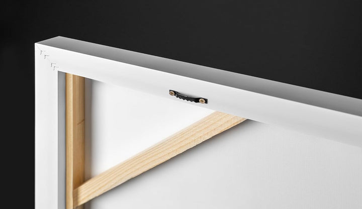 YS-Art XXL Abstrakt Acryl Gemälde auf Leinwand mit Rahmen weisse Symphonie handgemalte Wandbilder Wo