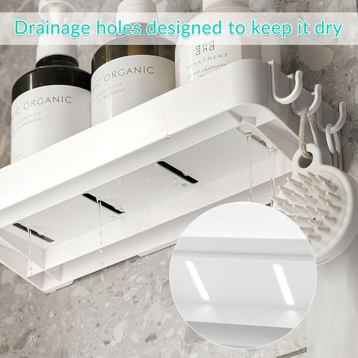 Badezimmerregale Ohne Bohren 2 Stück Kleberegal mit 6 Haken für Badezimmer Wandablage Bad Badezimmer