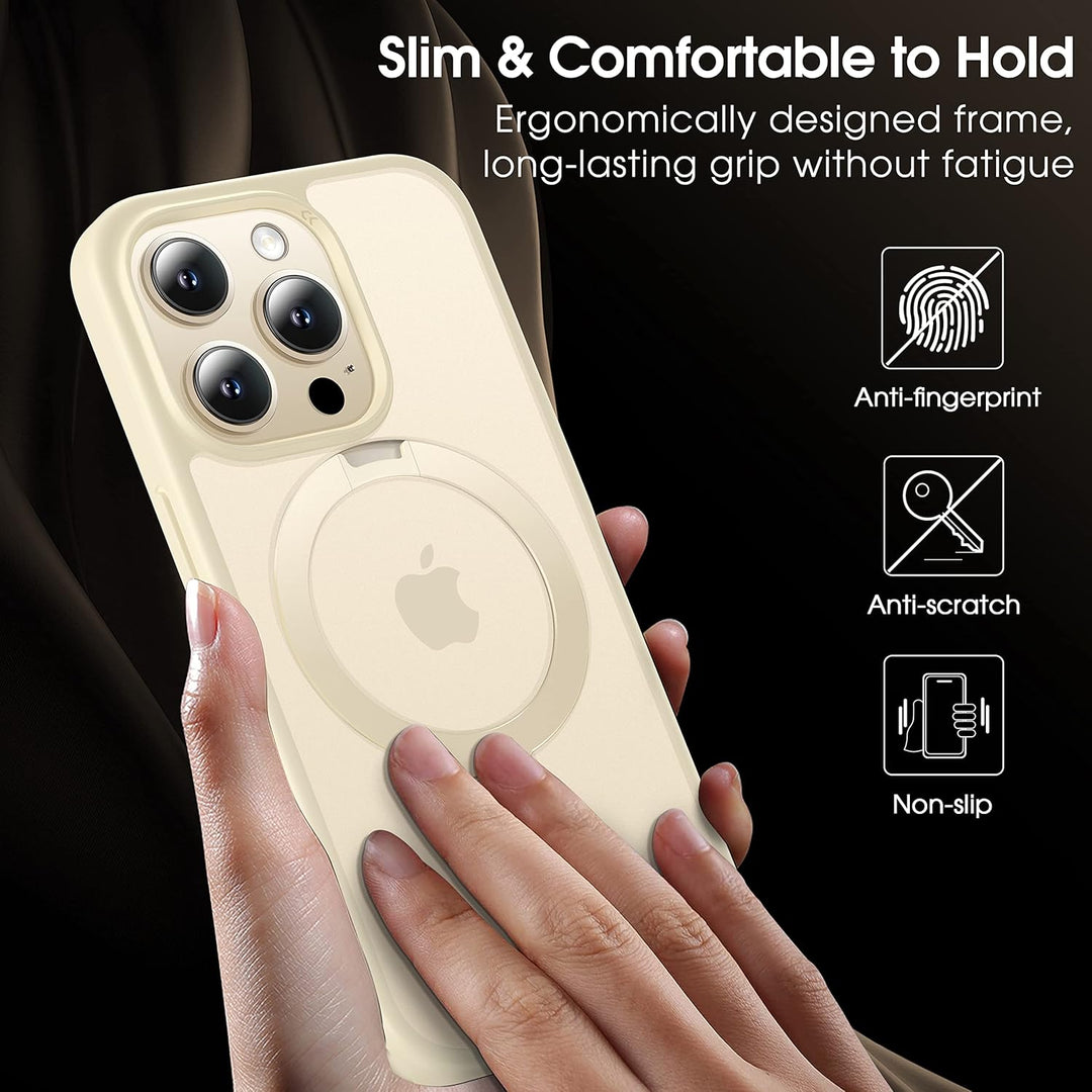 CASEKOO Magic Stand für iPhone 14 Pro Hülle für MagSafe [Militärschutz] [Unsichtbarer Ständer] Stoss
