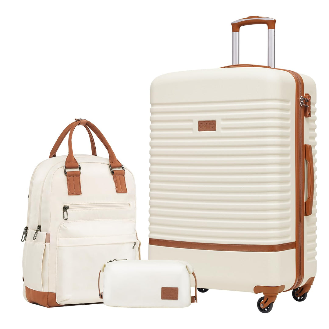 COOLIFE Koffer Trolley Koffer Reisekoffer von ABS Hartschalen Trolley 4 Rollen TSA-Schloss Der Koffe