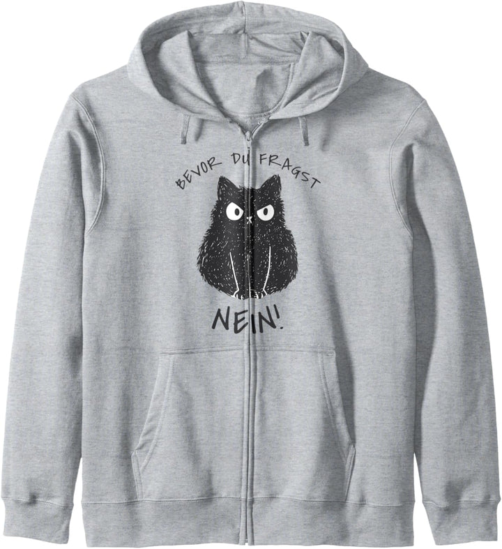 Bevor Du Fragst Nein! Lustiger Katzen Spruch Kapuzenjacke