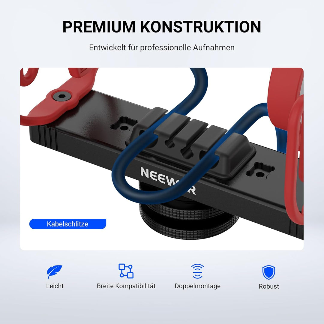 NEEWER Mikrofon Shock Mount, verstellbare Cold Shoe Microphone Halterung für Kamera, Boom Stange, St