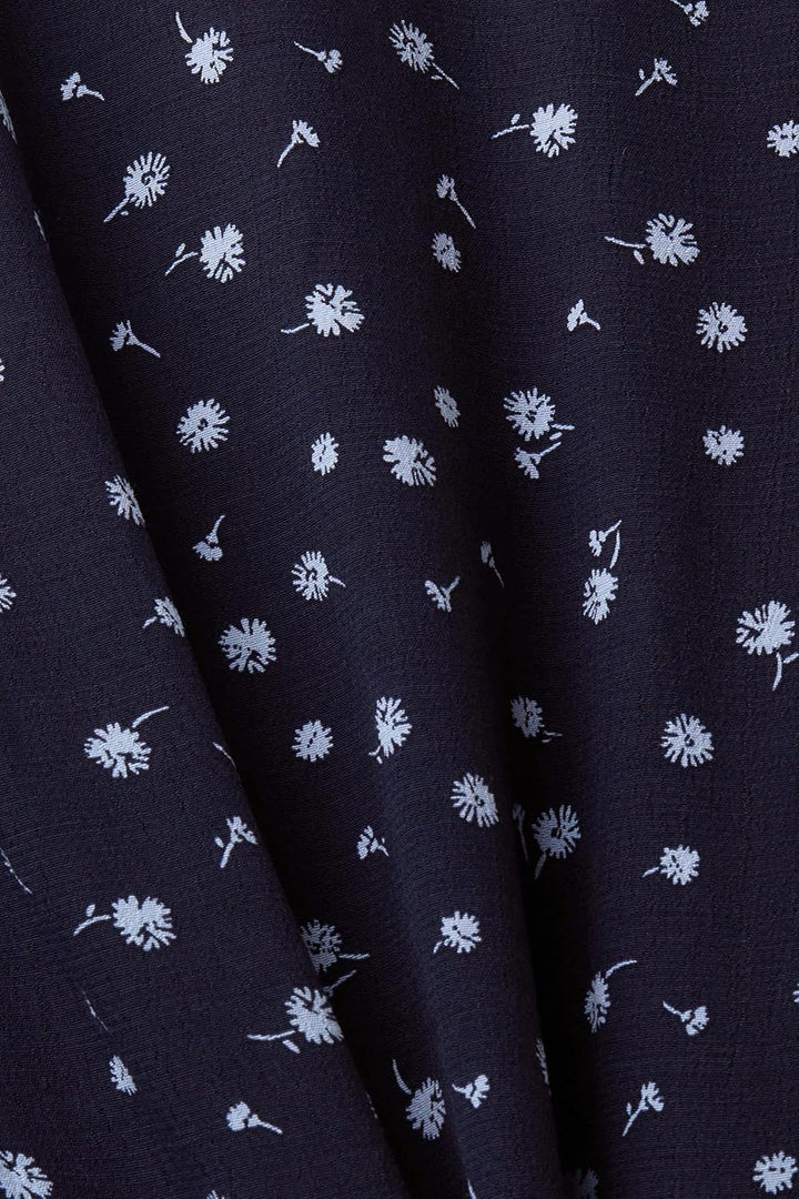 ESPRIT Florales Midikleid mit Knöpfen 32 Navy, 32 Navy