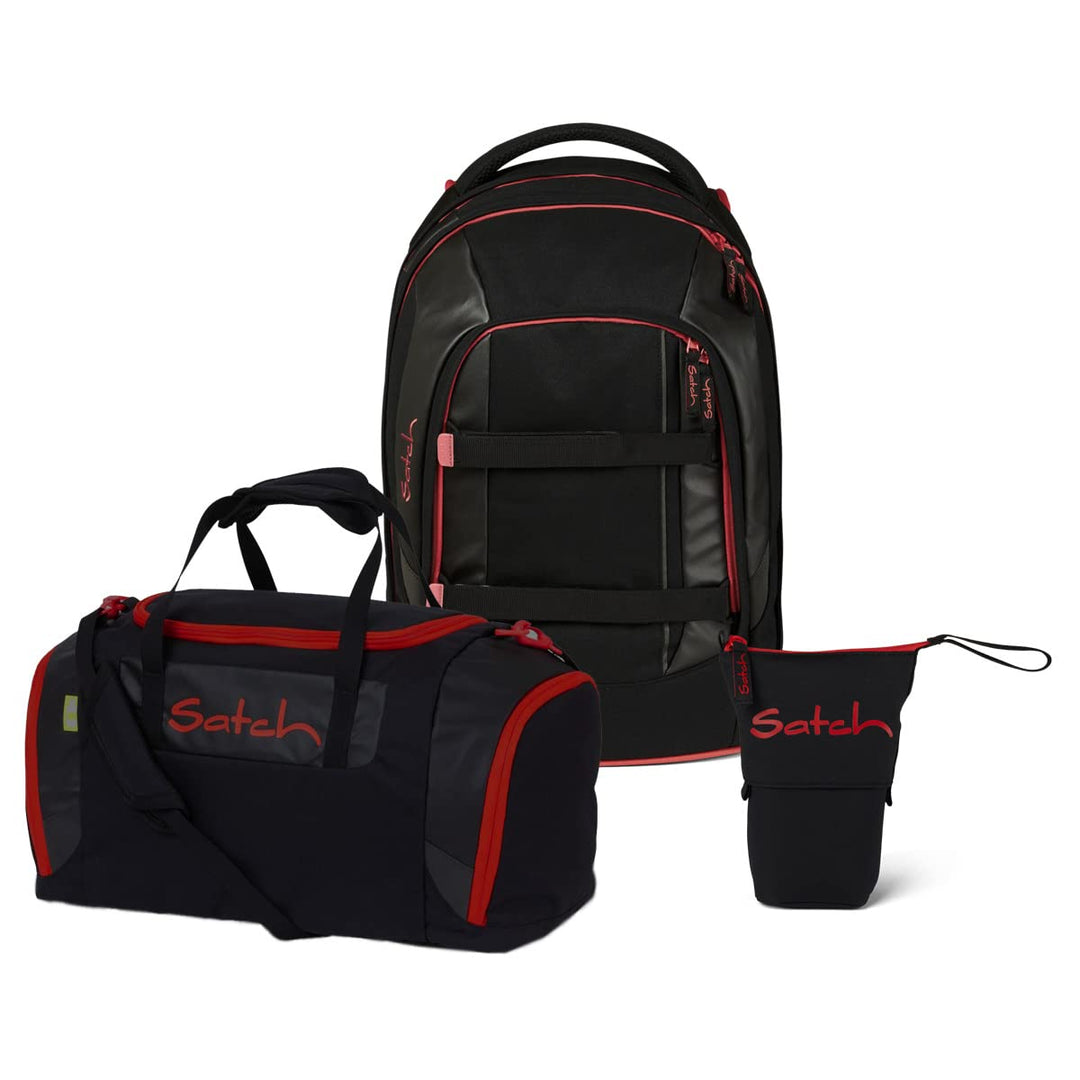 Satch Pack Pencil Slider Edition Schulrucksack Set 3tlg. mit Sporttasche (Fire Phantom), Fire Phanto