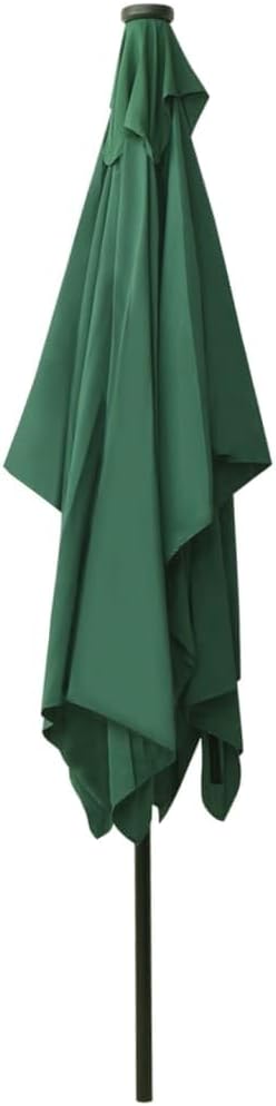 vidaXL Sonnenschirm mit LEDs Stahl-Mast Gartenschirm Marktschirm Strandschirm Schirm Sonnenschutz Ku