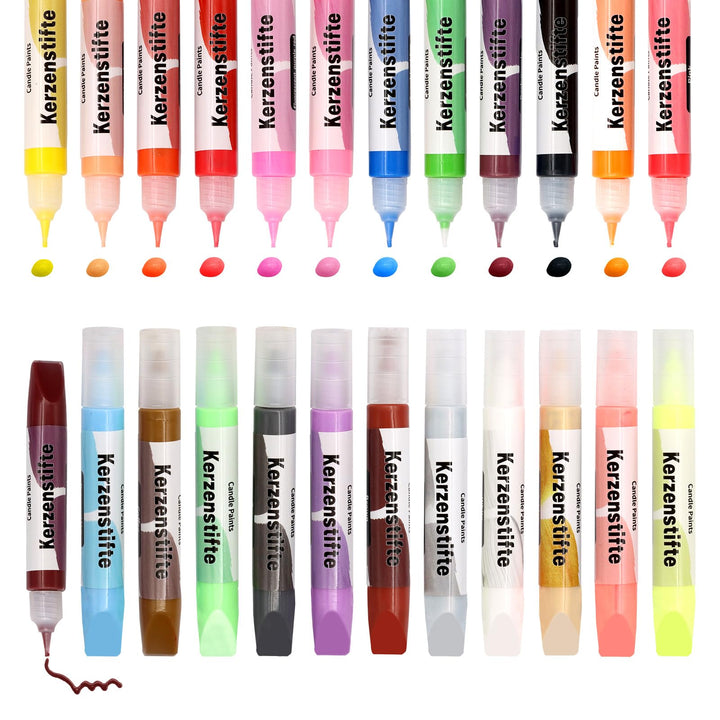 KASURE 24 Stück Farben Kerze Set, 10ml Wachsstifte zur Bemalung & Verzierung von Kerzen
