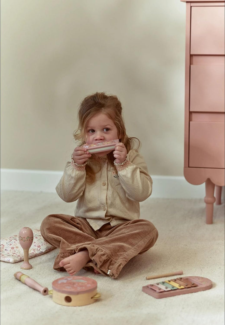 Little Dutch Kinder Musikinstrumente Set - Holz Instrumente Musik Set - mit Tamburin, Xylophon, Rass