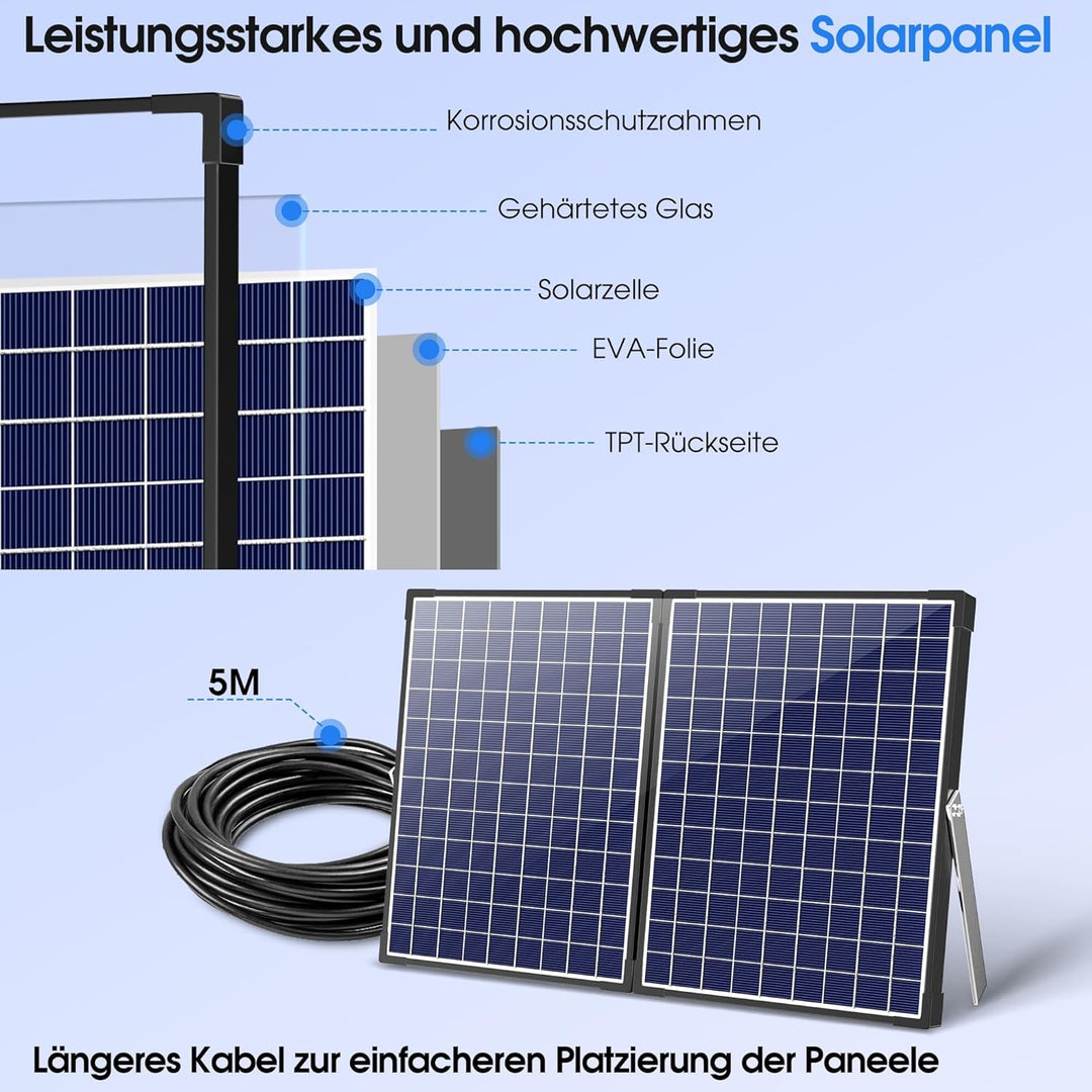 Biling 35W 1500l/h Solar Springbrunnen ohne Akku für Aussen Teiche bis 3000L, 35W