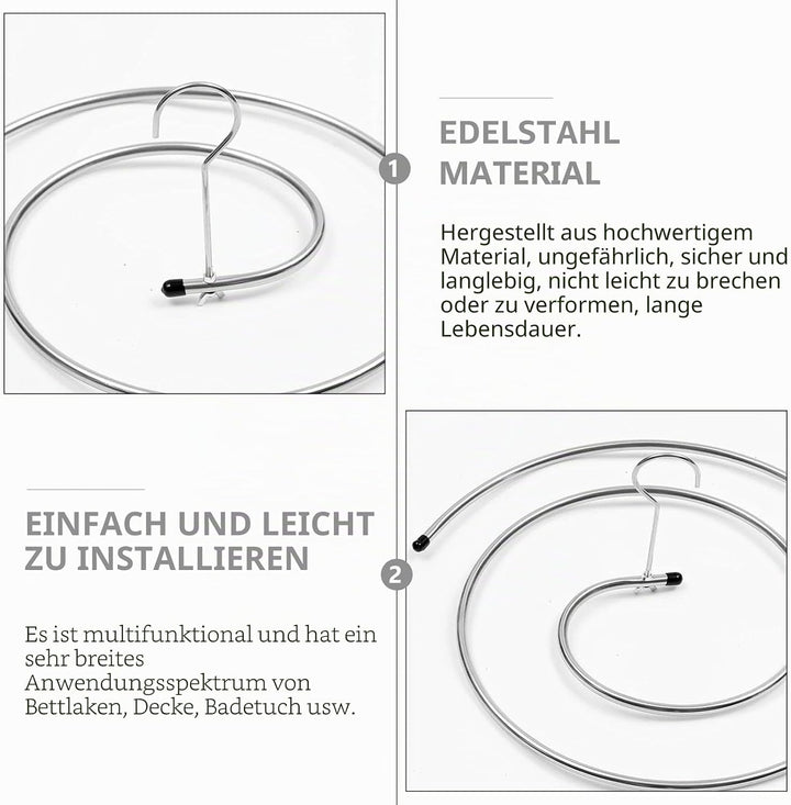 Didiseaon Bettlaken-Wäscheständer Spiralf?rmige Trocknungsregal Edelstahl Waschkleiderbügel Rotieren