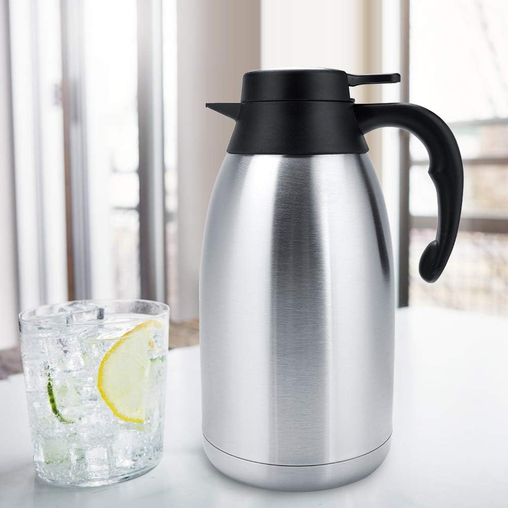 Edelstahl-Wassertopf, vakuumisolierter Wassertopf Edelstahl-Thermoskanne Kaffee-Tee-Wassertopf(2L)