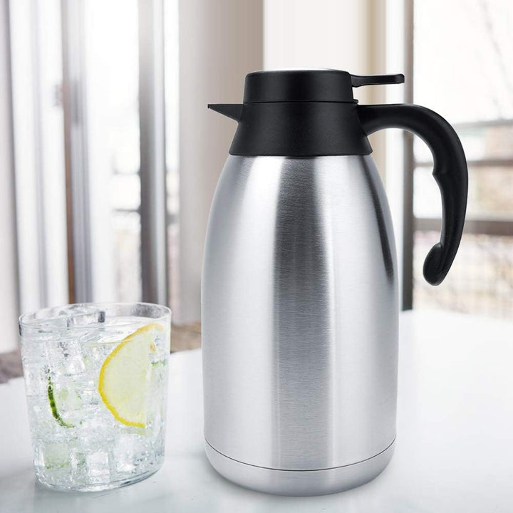 Edelstahl-Wassertopf, vakuumisolierter Wassertopf Edelstahl-Thermoskanne Kaffee-Tee-Wassertopf(2L)