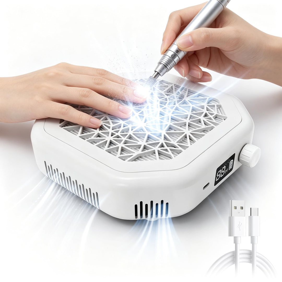 Nagelstaubabsauger Kabellos 4200 RPM | 1–10 Stufen Saugkraft | 4000mAh Akku Nail Dust Collector, 50d