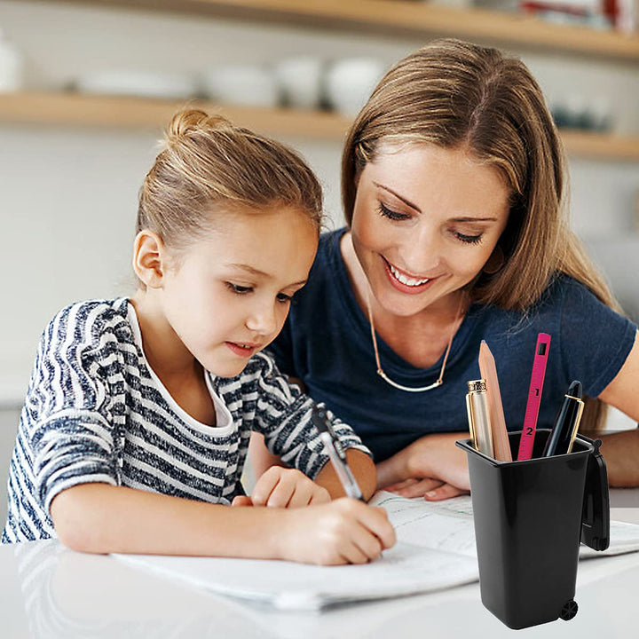 4 Stück Tischmülleimer mit Deckel, Mini Mülleimer, Mini Plastik Tisch Mülltonne, Bad Kosmetikeimer T