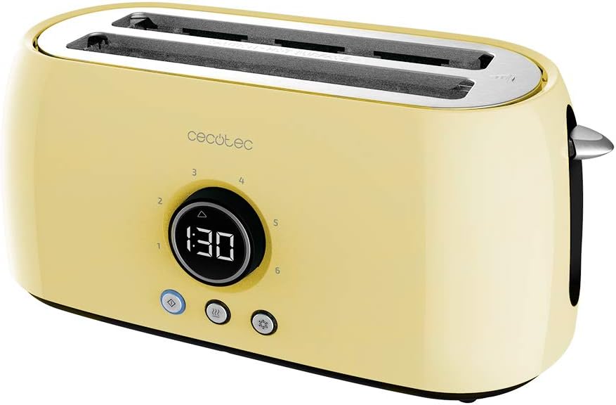 Cecotec Digitaler Toaster ClassicToast 15000 Yellow Extra Double, 1500 W, Kapazität für 4 Scheiben B