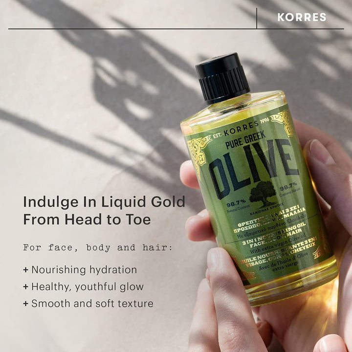 KORRES Olive Nährendes 3in1 Öl für intensive Feuchtigkeit, dermatologisch getestet, vegan, 100 ml Du