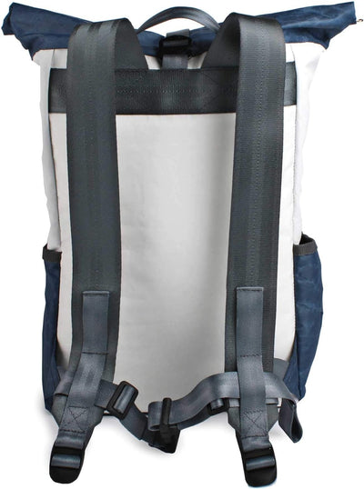360° Grad Lotse Canvas Backpack Unisex with Blue Bar Canvas Bag Maritime Weatherproof, multicoloured